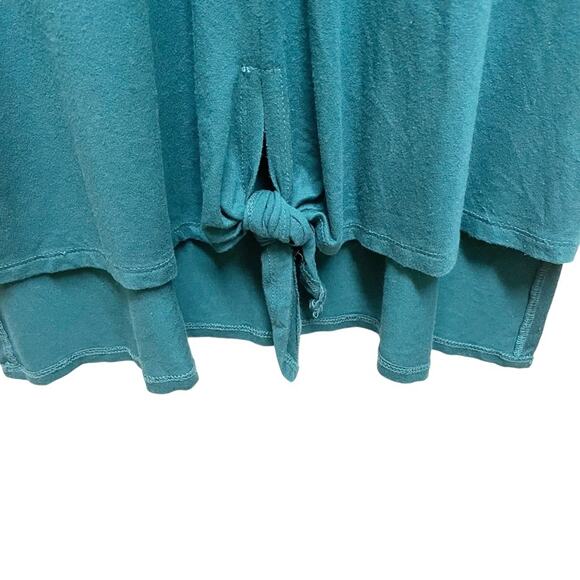 Aline Hawaii Green Teal Dolman Tie Front Blouse XL - Picture 4 of 5